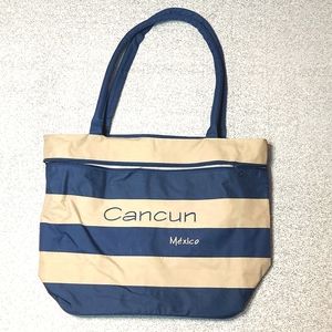 NWOT Cancun Mexicoo oversized bag, blue and tan
